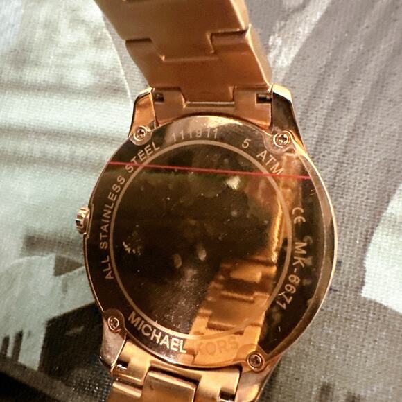 Michael Kors MK6671 Runway Mercer Rose Gold-Tone and Pearl Watch